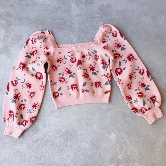 Dustry Rose Cropped Sweater - Willow & Wind - Picture 2 of 5